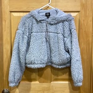 BDG furry fluffy blue jacket size S